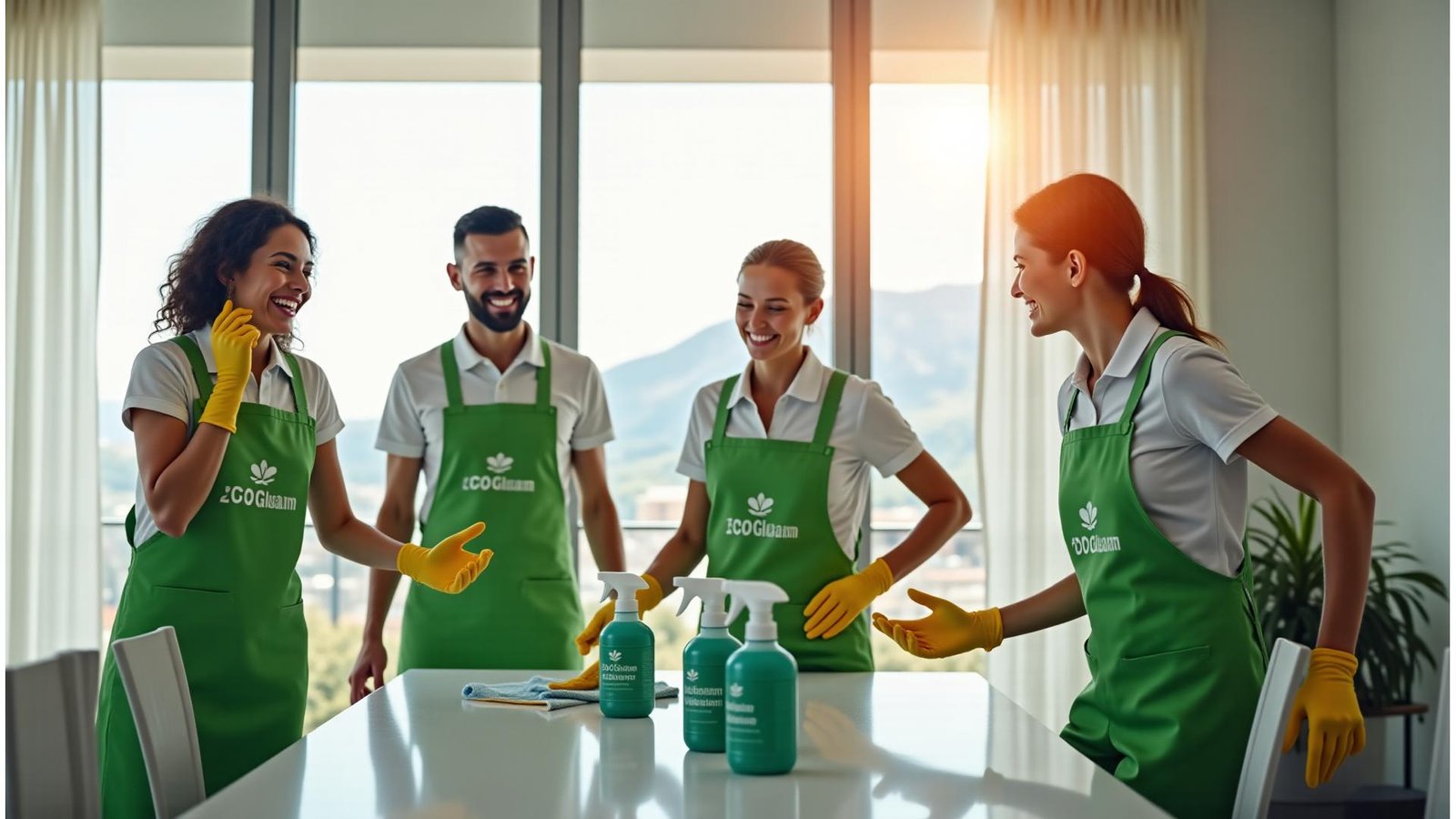 Ομάδα καθαρισμού EcoGleam στην Πάτρα με οικολογικά προϊόντα