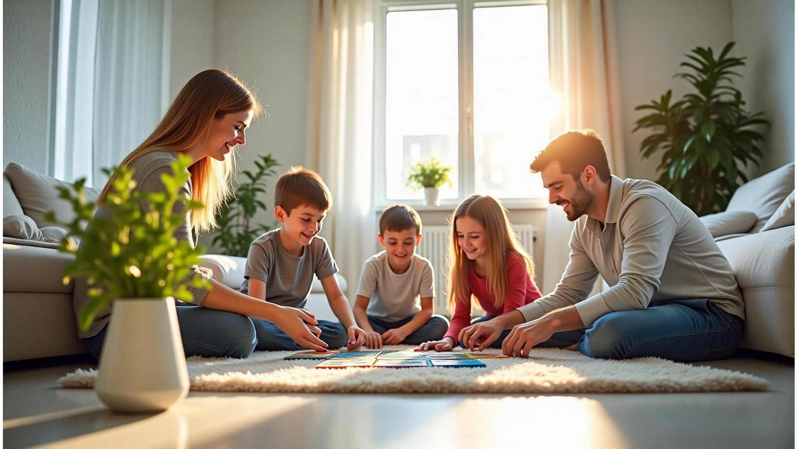 Ευτυχισμένη οικογένεια σε καθαρό σπίτι στην Πάτρα