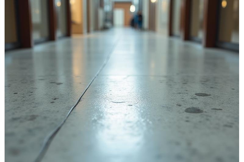 Δάπεδο με ίχνη φθοράς σε εμπορικό χώρο