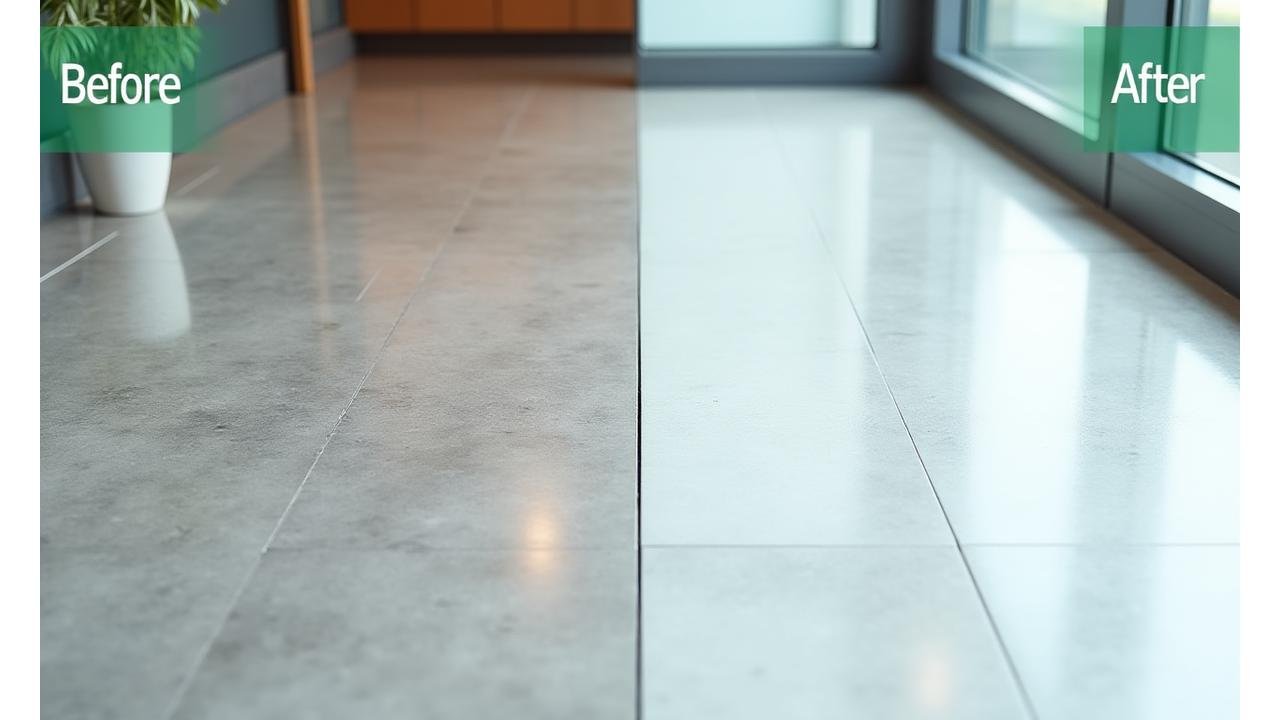 Πρίν και Μετά την αποκατάσταση δαπέδου από την EcoGleam